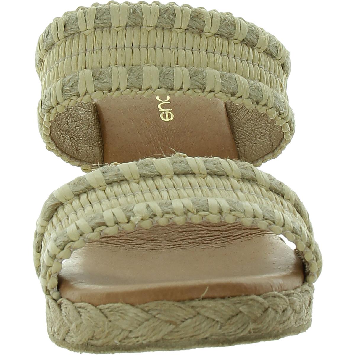 Womens Wedge Woven Slide Sandals