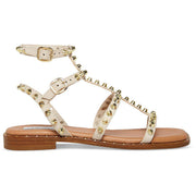 Sunnie Womens Faux Leather Studded Slingback Sandals
