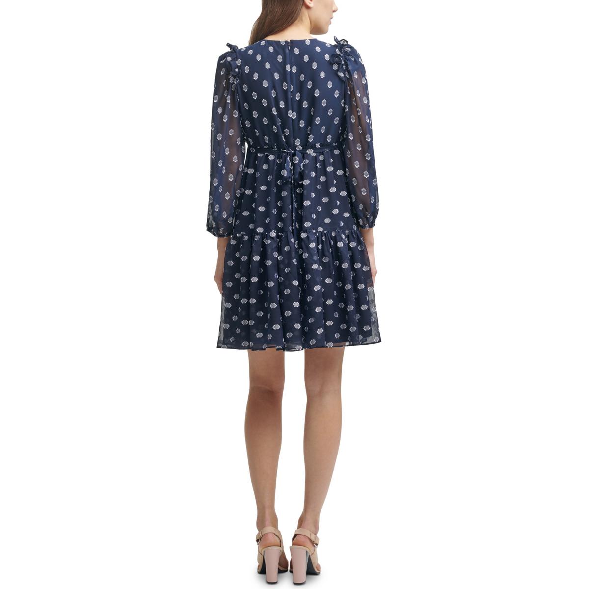 Womens Metallic Mini Shift Dress