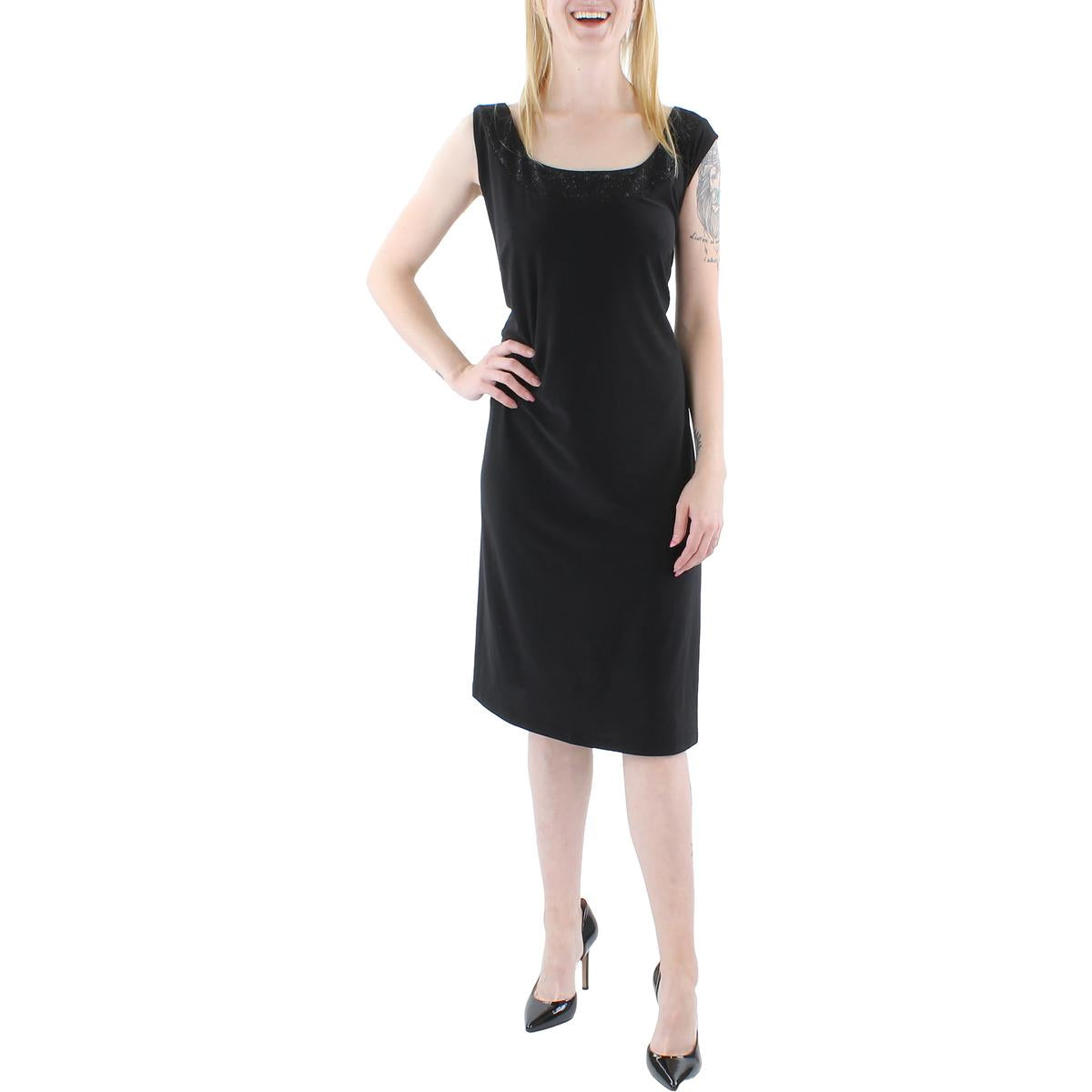 Plus Womens Glitter Sleeveless Cocktail and Party Dress