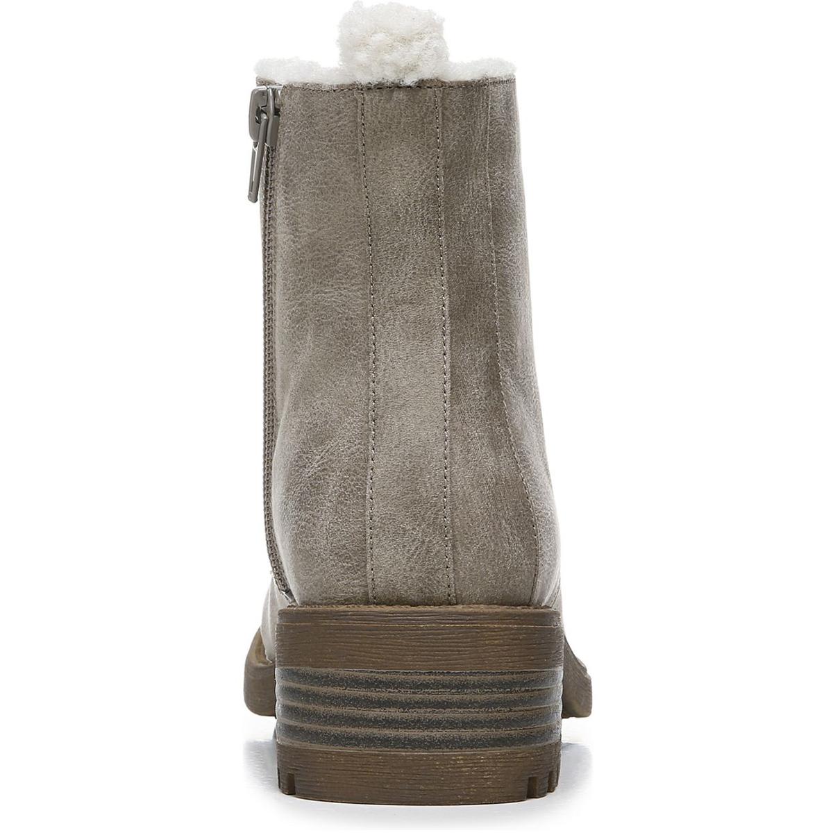 Kunis Cozy Womens Zipper Winter Combat & Lace-up Boots