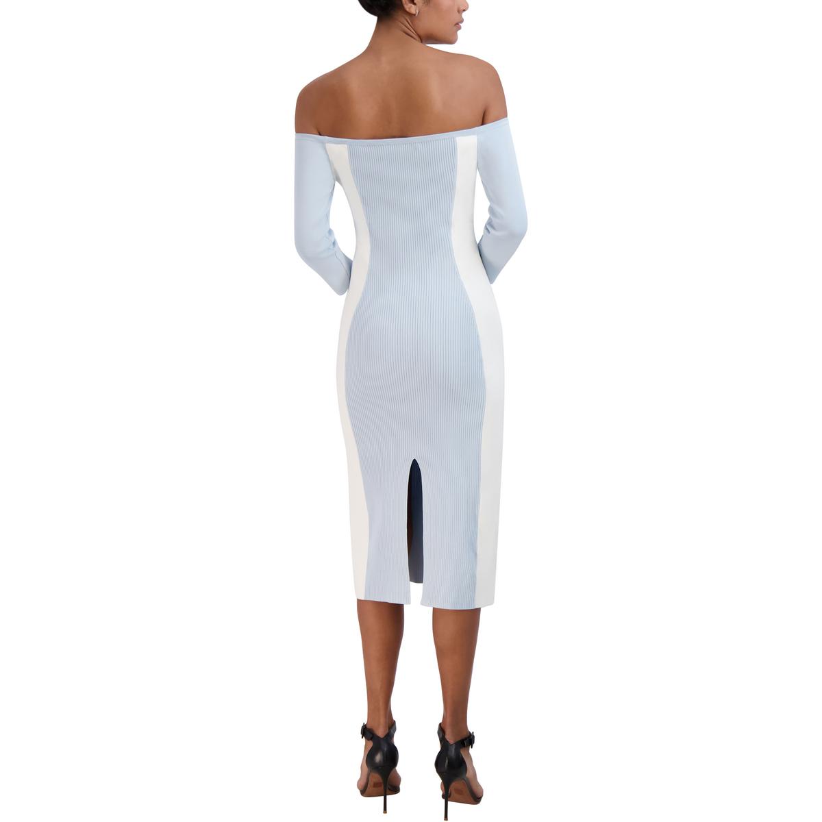 Womens Below Knee Stretch Midi Dress