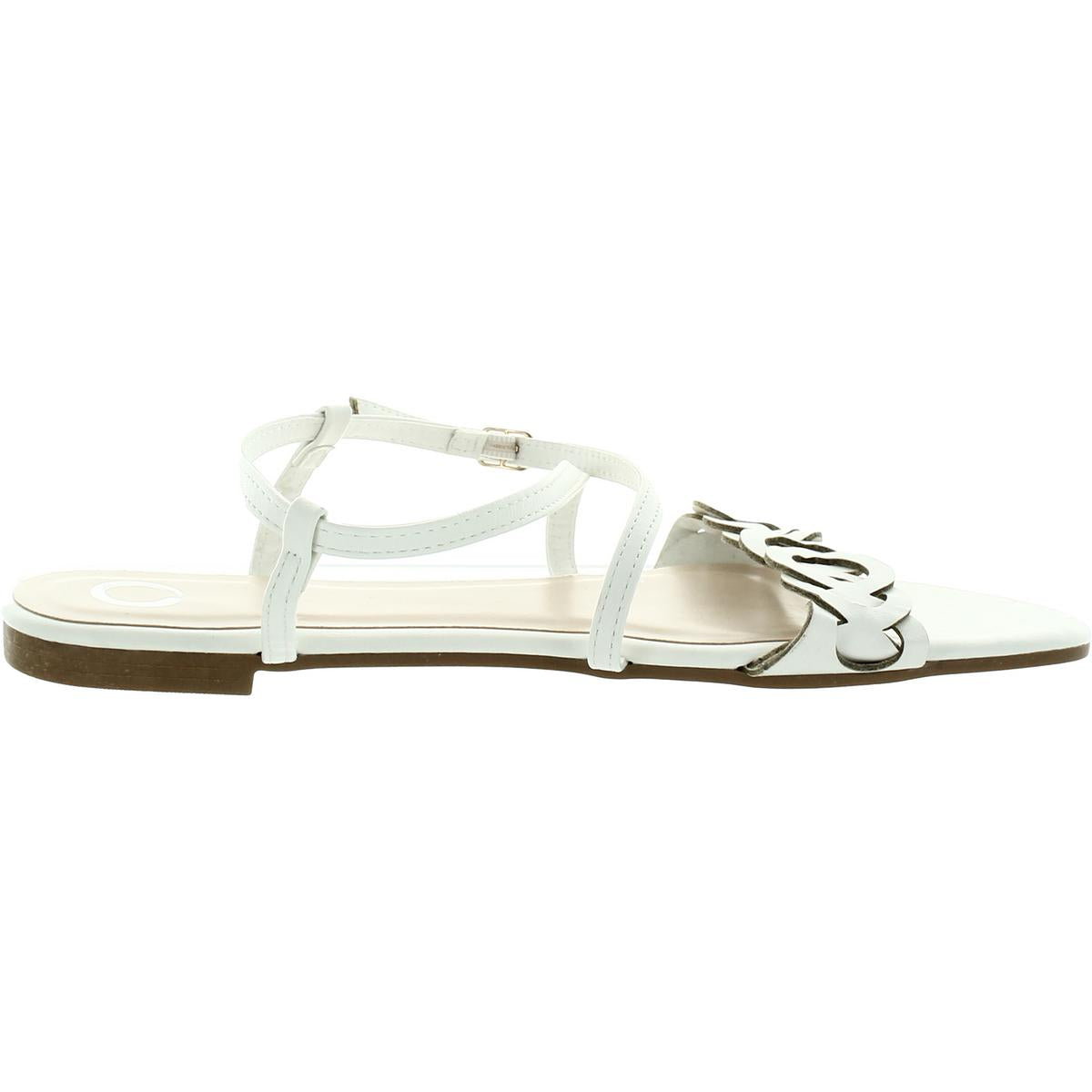Womens Rounded Toe Strappy Ankle Strap