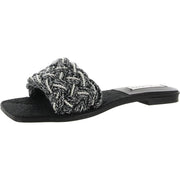 Zeal Womens Braided Embellished Slide Sandals