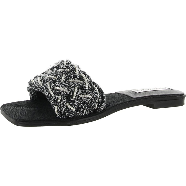 Zeal Womens Braided Embellished Slide Sandals