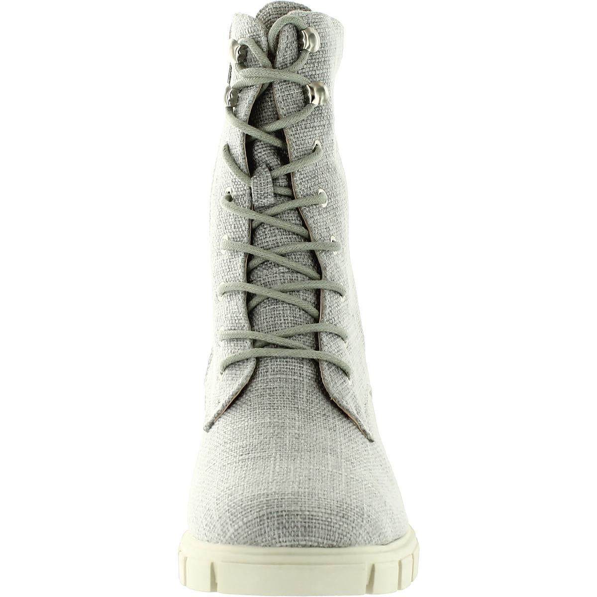 Madelynn Womens Faux Leather Ankle Combat & Lace-up Boots