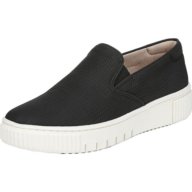 Tia Womens Faux Leather Comfort Slip-On Sneakers
