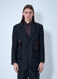 Yohji Yamamoto Men Cut-Off Single-Breasted Blazer