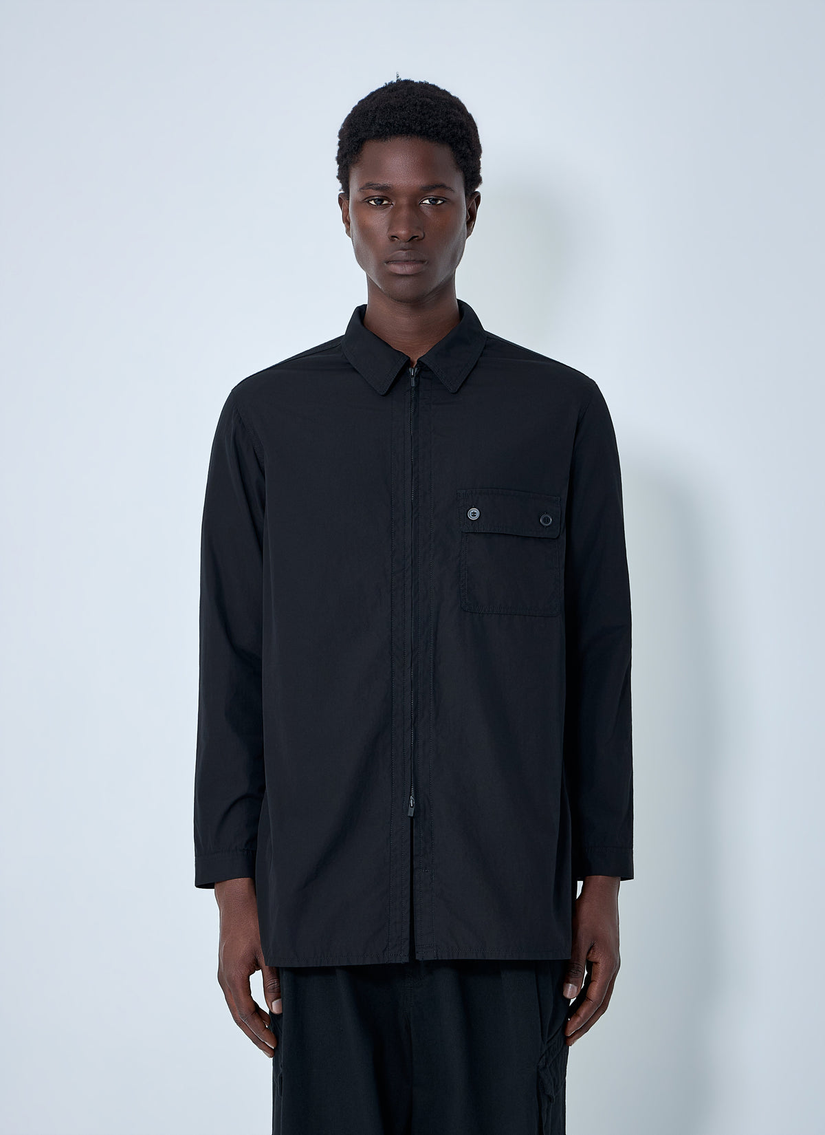 Yohji Yamamoto Men Chain Stitch Broad Zip Open Blouse