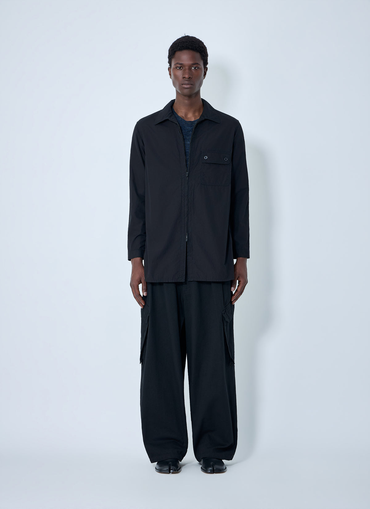 Yohji Yamamoto Men Chain Stitch Broad Zip Open Blouse