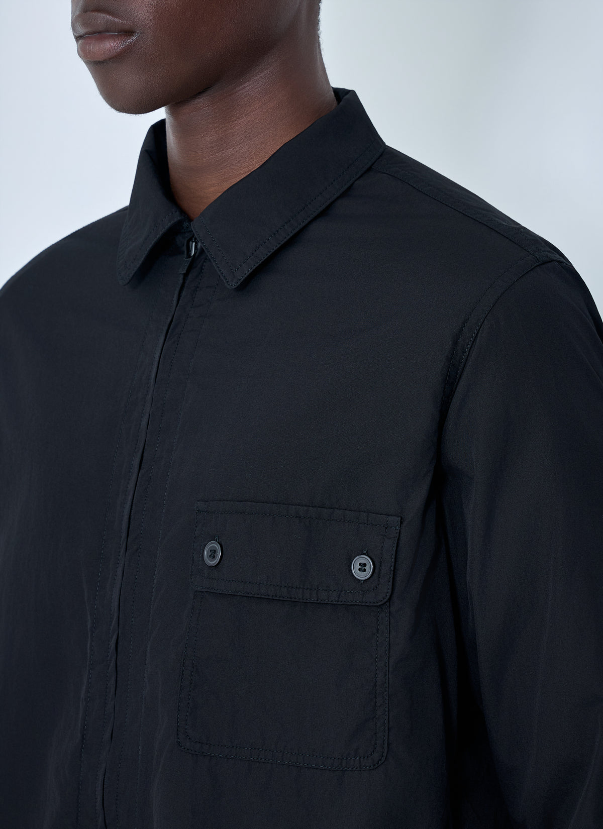 Yohji Yamamoto Men Chain Stitch Broad Zip Open Blouse