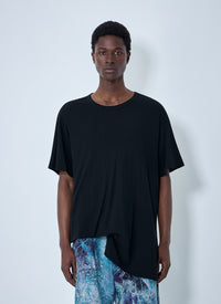 Yohji Yamamoto Men Diorama Jersey Asymmetry Hem T-Shirt