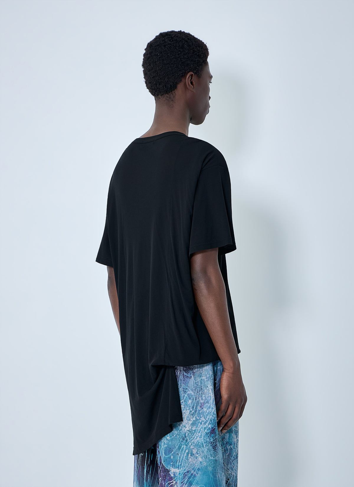 Yohji Yamamoto Men Diorama Jersey Asymmetry Hem T-Shirt