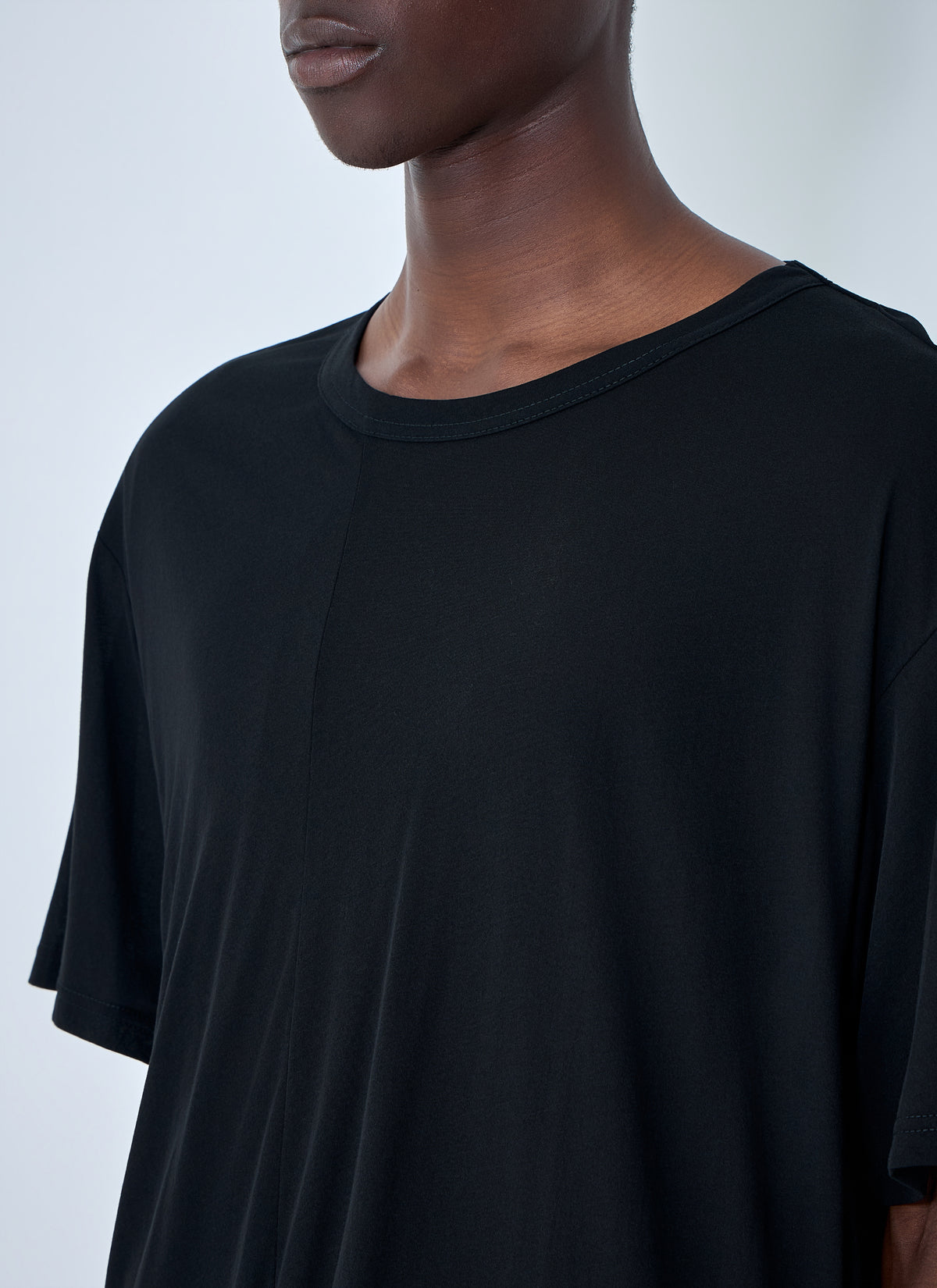 Yohji Yamamoto Men Diorama Jersey Asymmetry Hem T-Shirt