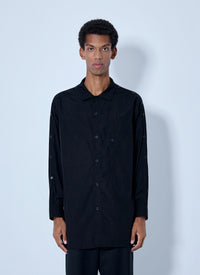Yohji Yamamoto Men Open Collar Shoulder Slit Blouse