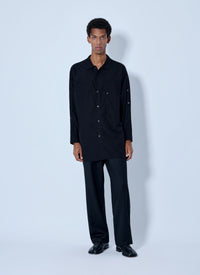 Yohji Yamamoto Men Open Collar Shoulder Slit Blouse