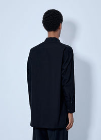 Yohji Yamamoto Men Open Collar Shoulder Slit Blouse