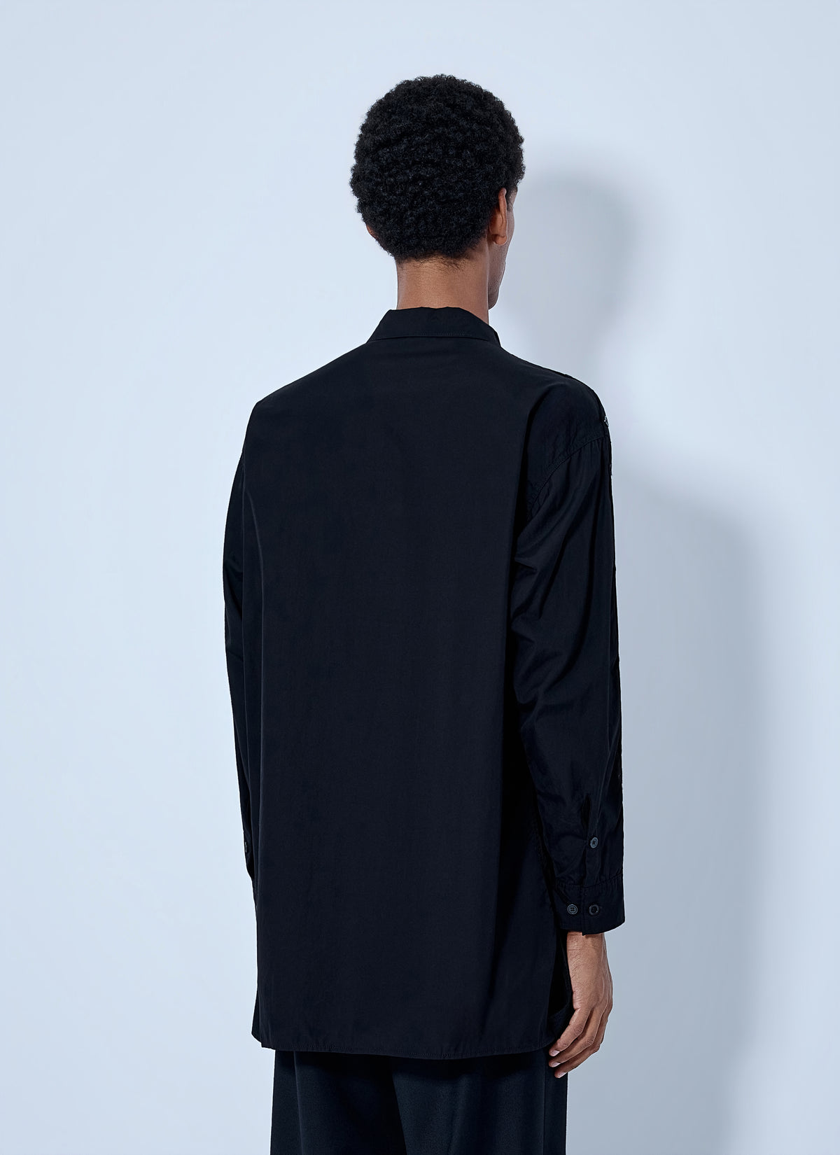Yohji Yamamoto Men Open Collar Shoulder Slit Blouse