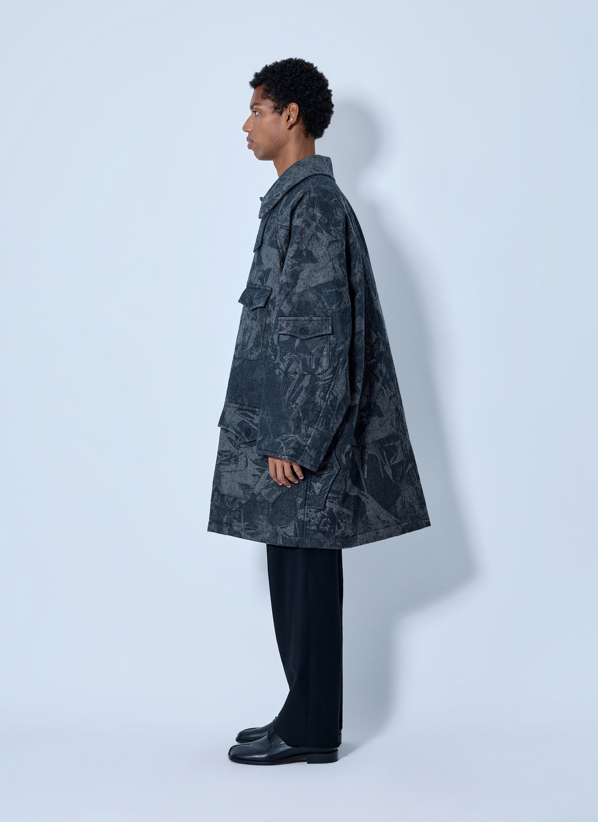 Yohji Yamamoto Men Scrap Printed Coat