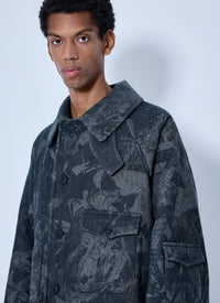 Yohji Yamamoto Men Scrap Printed Coat