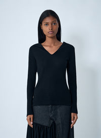 Yohji Yamamoto Women Lace-Up Wool Sweater