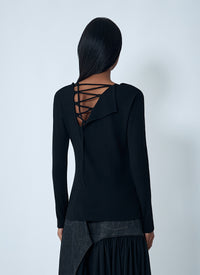 Yohji Yamamoto Women Lace-Up Wool Sweater