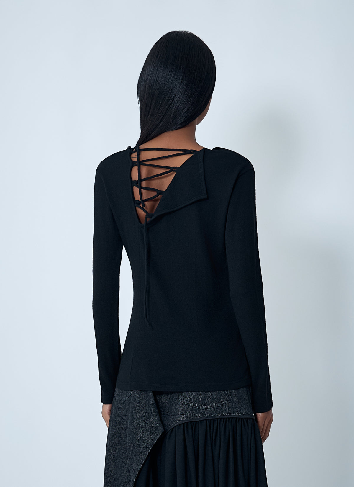 Yohji Yamamoto Women Lace-Up Wool Sweater