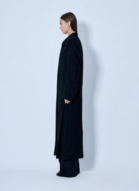 Yohji Yamamoto Women Shrink Serge Paneled Shoulder Long Coat
