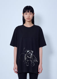 Yohji Yamamoto Women Cotton Short Sleeve Printed T-Shirt Mimi