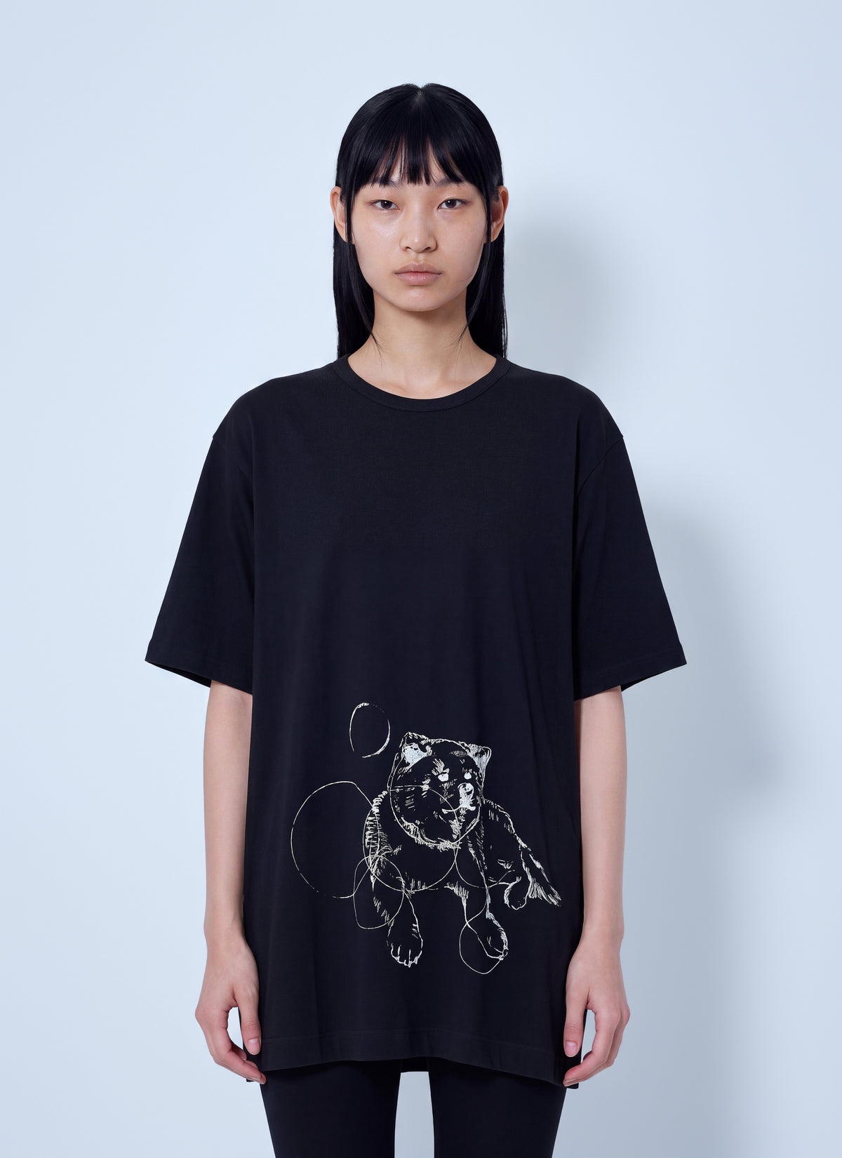 Yohji Yamamoto Women Cotton Short Sleeve Printed T-Shirt Mimi