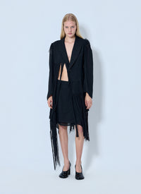 Yohji Yamamoto Women Asymmetric Fringe Skirt