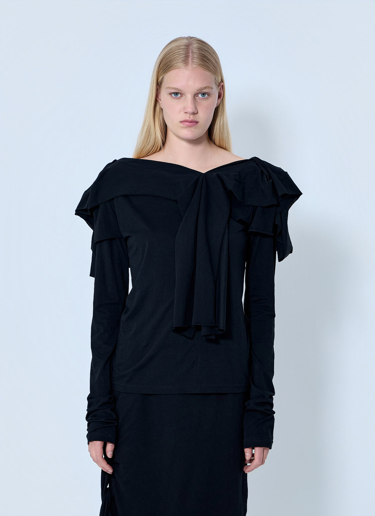 Yohji Yamamoto Women Supima Single Jersey Big Collar Top