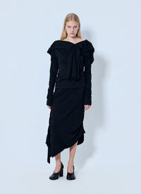 Yohji Yamamoto Women Supima Single Jersey Big Collar Top