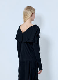 Yohji Yamamoto Women Supima Single Jersey Big Collar Top