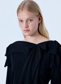 Yohji Yamamoto Women Supima Single Jersey Big Collar Top