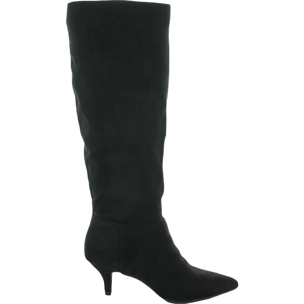 VELLIA Womens Faux Suede Pull-On Knee-High Boots