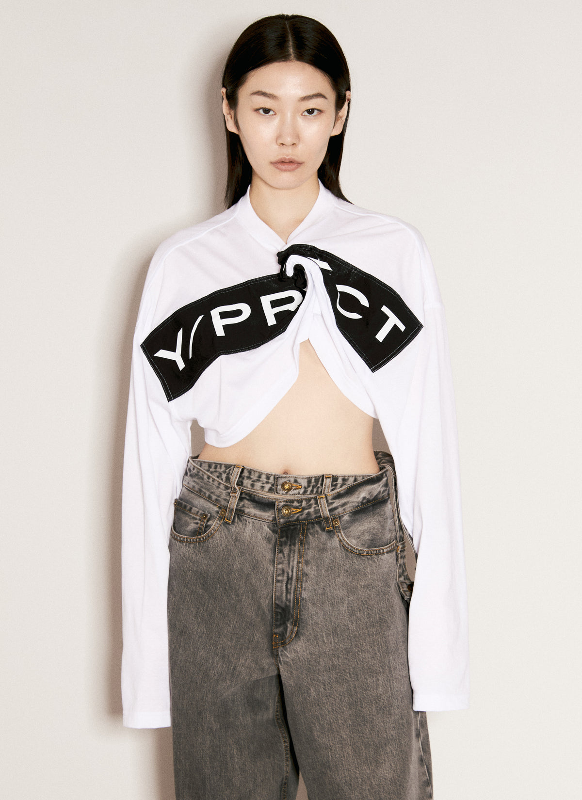 Y/Project Y/Project Women Scrunched Logo Print T-Shirt