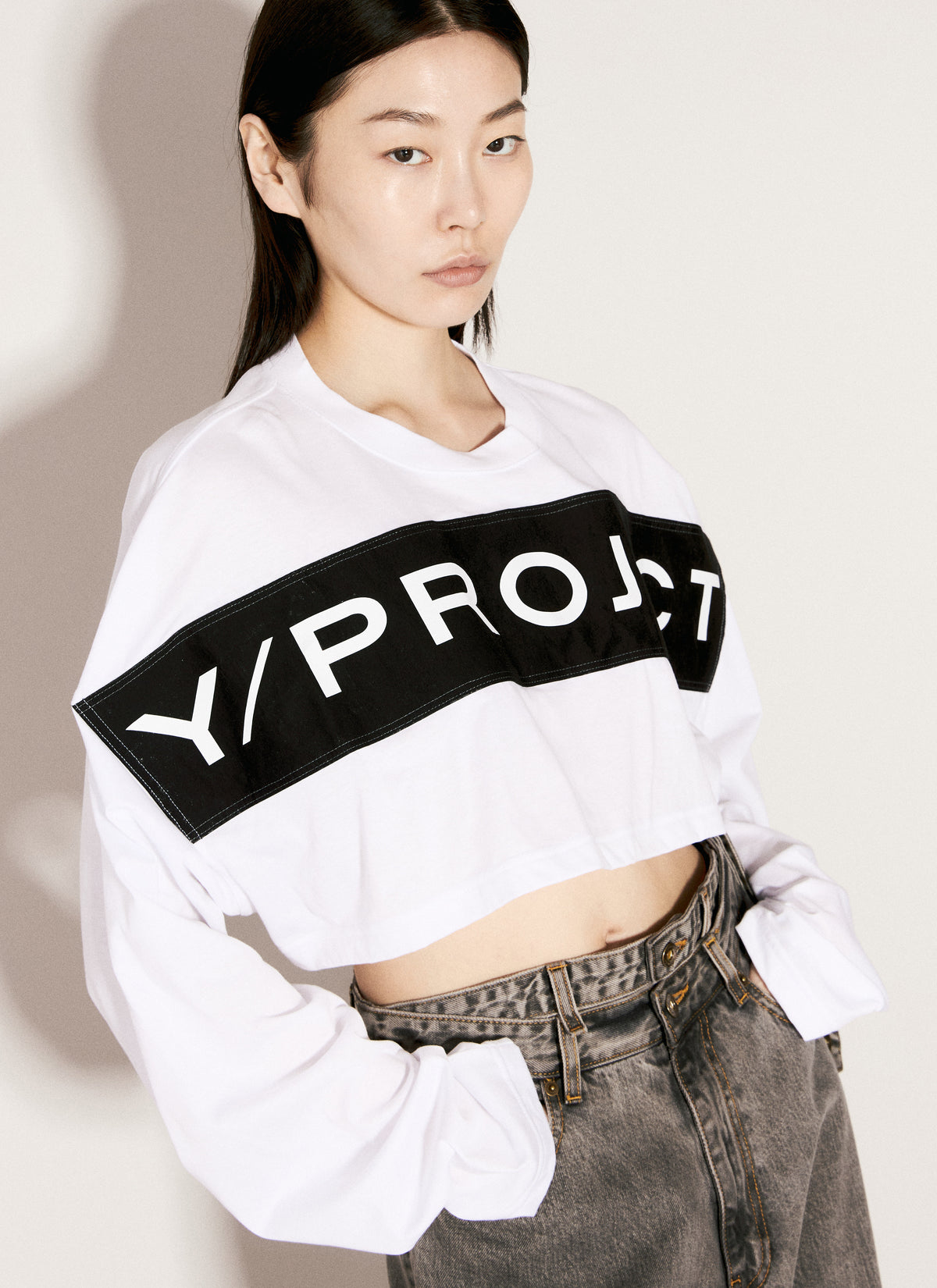 Y/Project Y/Project Women Scrunched Logo Print T-Shirt