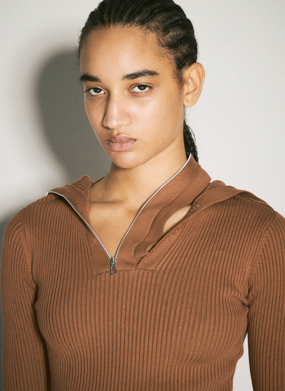 Y/Project Women Pinched Shoulder Rib Sweater