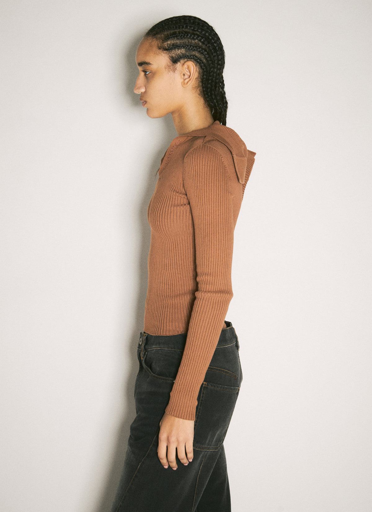 Y/Project Women Pinched Shoulder Rib Sweater