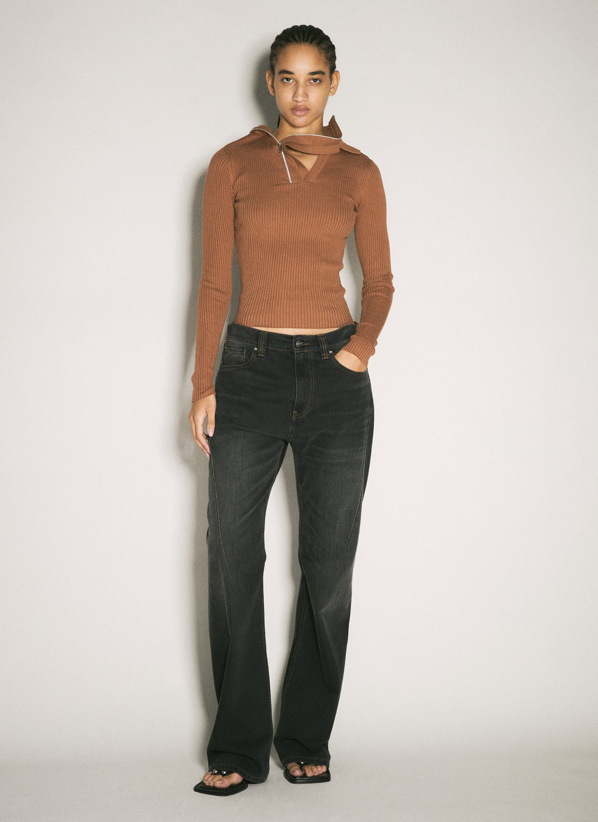 Y/Project Women Pinched Shoulder Rib Sweater