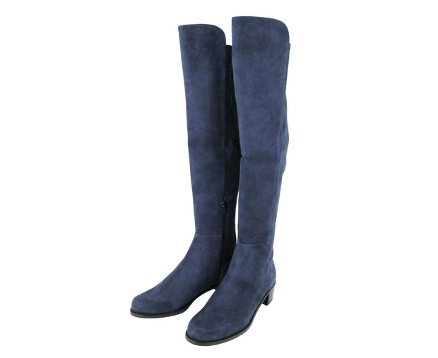 Stuart Weitzman Women's Allserve Nice Blue Suede Knee Boot
