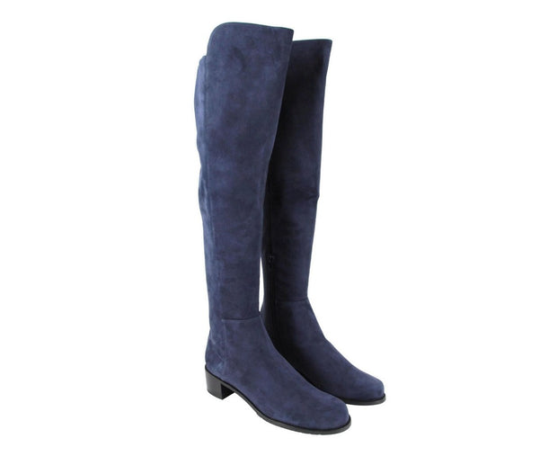 Stuart Weitzman Women's Allserve Nice Blue Suede Knee Boot