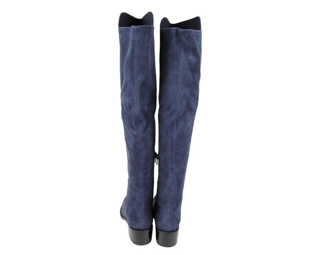 Stuart Weitzman Women's Allserve Nice Blue Suede Knee Boot