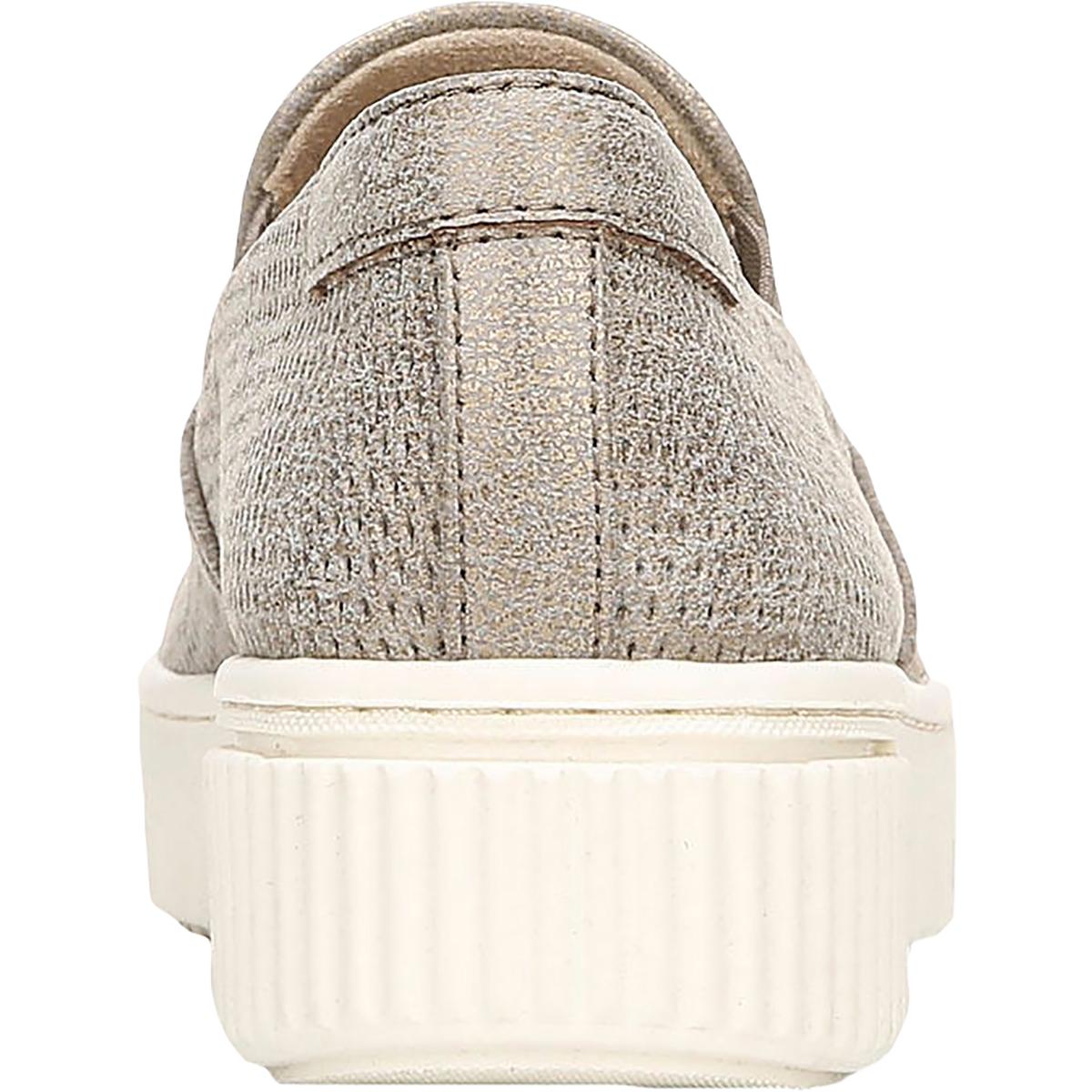 Tia Womens Perforated Faux Leather Slip-On Sneakers
