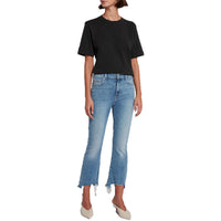Womens Raw Hem Denim Slim Jeans