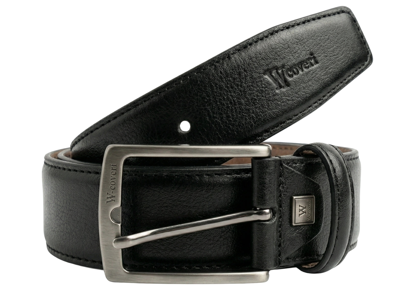 You Young Coveri A3245 Black Leather Adjustable Mens Belt
