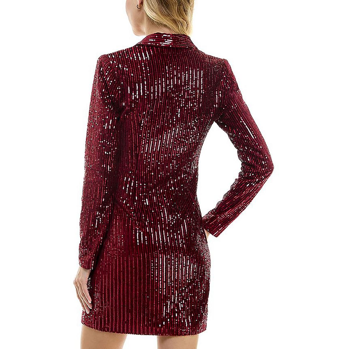 Juniors Womens Velvet Mini Shirtdress