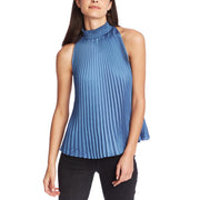 1.State Womens Charmeuse Pleated Halter Top