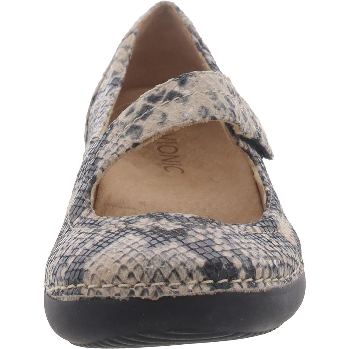Harper Womens Leather Snake Print Mary Janes